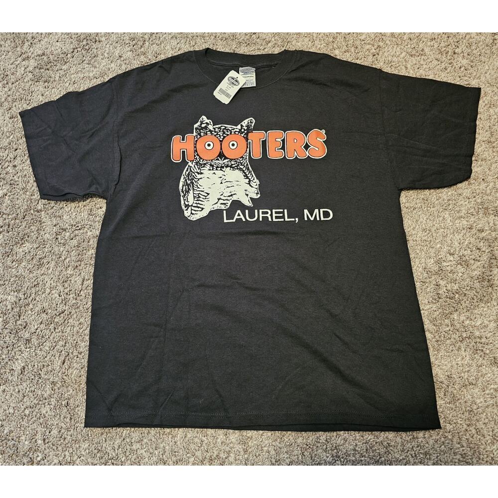 Hooters Laurel Maryland MD Classic Logo Y2K Vintage Men's Large Black